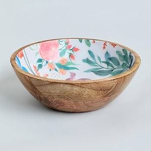 Bol en bois à motif Floral pour les fêtes, motif luminescent, grande - Product Image 3