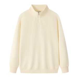 Sweat-shirt personnalisé à col zippé, en tissu molletonné de coton, pour collections de transition. - Product Image 4