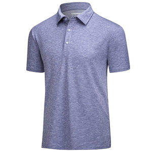 Camisetas de Golf de Manga Corta para Hombre, de Alto Rendimiento, con Logotipo Personalizado Bordado, Ajustadas, Casuales, Tejidas, Transpirables, de Poliéster y Algodón - Product Image 1