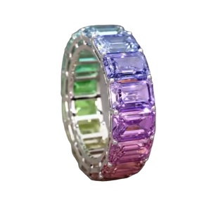 Anillo de Oro Blanco de 14K con Múltiples Zafiros de Alta Calidad para Mujer, Regalo de Joyería para Ella - Product Image 1