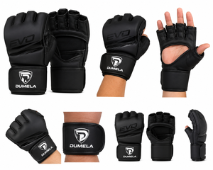 Dumela EVO MMA Gloves Matte Black Leather Breathable Customizable <b>Dummy</b> Gloves High Quality Custom Logo Protective Training Gear - Product Image 2