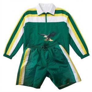 RTS High Demanding Custom Logo Green Yellow White Men's Nylon <b>Wind</b> <b>Breaker</b> Shorts Sets Vintage Outwear Men Set Streetwear Jacket - Product Image 1