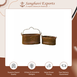 Fabriqué en Inde, panier de rangement et seau à vin rond en métal galvanisé classique pour fête d'Halloween, idéal pour la décoration de jardin - Product Image 5