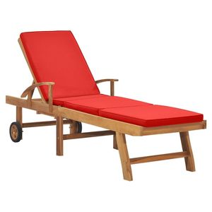 Chaise longue en teck massif 76,8 x 23,4 pouces - Product Image 1