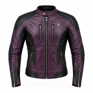 High Performance Leather Motorcycle Jacket | Purple Black Red <b>Green</b> | OEM ODM Manufacturer | Premium Design Quality | - Product Image 1