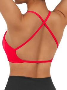 SUBN INTERNATIONAL Women's Green Twist <b>Halter</b> Sports <b>Bra</b> U-<b>NECK</b> T-line Straps High Support Yoga Fitness Wear Breathable - Product Image 5