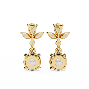 Unique Design Mix Cut Lab Grown Diamond 14K Gold IGI Certified <b>Earring</b> <b>Tops</b> for Gift Party & Anniversary - Product Image 2