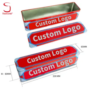 Fashion Design Custom Tinplate Packaging Rectangle Metal Can Free Samples Food Grade Tin Box With Lid Rectangle