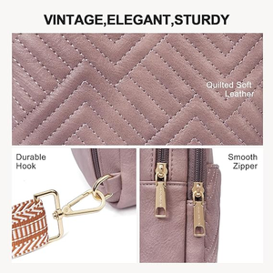 Sac de poitrine léger de petite taille avec grande capacité, élégant sac bandoulière pour femme avec fermeture éclair fluide et crochet durable - Product Image 5