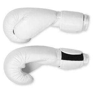 Gants de boxe en cuir blanc pour adultes, à lacets, pour l'entraînement - Product Image 3