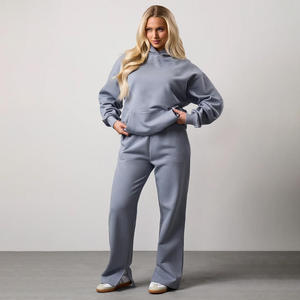 <b>Womens</b> Track Suits 2 Piece Set Half Zip Oversized Sweatshirt <b>Jogger</b> Pants Tracksuit Matching Set <b>Women</b> Premium Cotton <b>Fleece</b> 3D - Product Image 1
