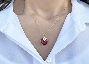 Collar con Bisel de Topacio Azul Cielo Hecho a Mano, Gema Facetada de 14mm, Engaste Chapado en Oro, Joyería de Piedra de Nacimiento de Diciembre, Regalo para Bodas - Product Image 3