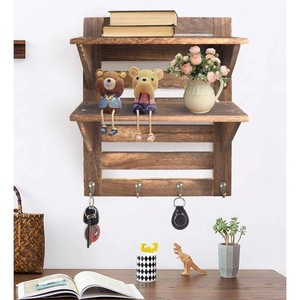 Handcrafted Mango Wood Floating Wall Shelf White <b>Rustic</b> Wholesale India - Product Image 3