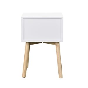 Metà del secolo moderna armadio a 2 cassetti con gambe in legno di gomma tavolino bianco per camera da letto mobili da soggiorno comodini - Product Image 6