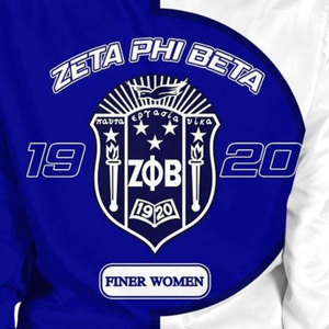Zeta Phi Beta Satin <b>Jacket</b> Women’s Premium 1920 Greek Apparel Sorority Blue <b>White</b> ZPB Shield Embroidery Varsity Bomber <b>Jackets</b> - Product Image 4