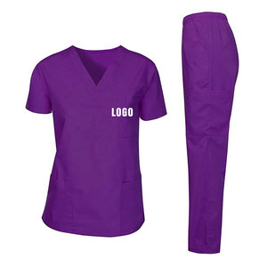 High Quality Women Hospital <b>Scrubs</b> Uniforms <b>Set</b> Customized Size Half Sleeve Medical Cotton Polyester Spandex Women <b>Scrub</b> <b>Sets</b> - Product Image 1