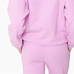 Conjunto de sudadera y pantalón corto para mujer, con cremallera, estilo desgastado, lavado ácido, personalizado - Product Image 3