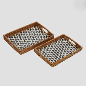 Panier en rotin tressé artisanal de style arabe, écologique, 14 pouces, qualité commerciale, en nacre, par Universal Overseas India - Product Image 2