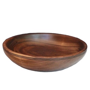 Bol de service en bois massif naturel, plat rond en bois fait à la main pour la cuisine, la table à manger, les collations, à utiliser pour la cuisine, la table à manger - Product Image 5