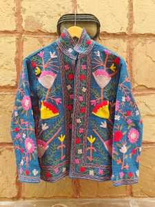 Velvet Sarong Jacket For Women Velvet Embroidery Short Jacket Women's Clothing <b>Coat</b> Available at Best Price Gift For Women - Product Image 3