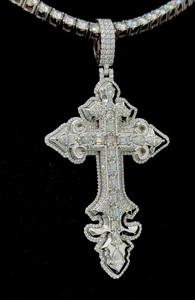 เครื่องประดับฮิปฮอป925จี้เพชรแบบสั่งทำสำหรับผู้ชายจี้เงิน VVS เพชรโมอิสซาไนท์จี้ไขว้ - Product Image 6