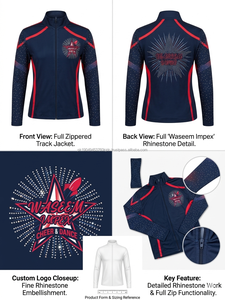 Vestes d'échauffement pour la danse, vêtements d'entraînement pour adultes, vêtements de danse de qualité supérieure, veste d'équipe de cheerleading, nylon/polyester, longue - Product Image 3