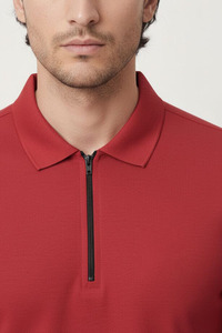 Produit le plus vendu, t-shirt polo pour homme fabriqué au Pakistan, polo classique, fermeture éclair sur le devant, tissu lisse, polo élégant à manches courtes - Product Image 5