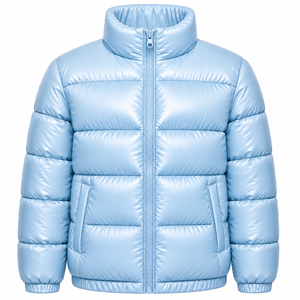 Veste matelassée pour homme, vert olive, col montant, fermeture éclair, coupe-vent, manteau d'hiver décontracté, coupe régulière, rembourrage en polyester - Product Image 5