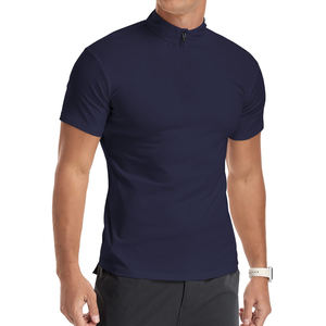T-shirt de sport pour homme, coupe athlétique, manches courtes, col montant, léger et respirant, avec fermeture éclair quart de tour. - Product Image 6