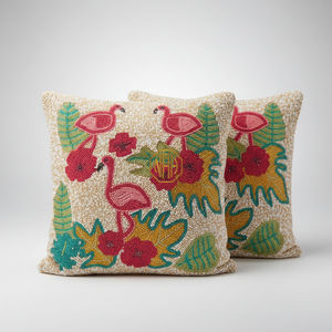 Housse de coussin brodée à la main avec perles, taie d'oreiller décorative en tissu polyester, fermeture éclair moderne, pour canapé et salon - Product Image 4