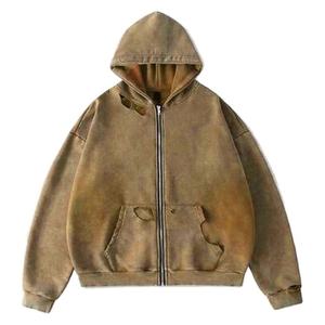 Wholesale Zip Hoodie Cotton Hoodie Oversized Hoodie for Streetwear Hoodie Brands Bulk Supply - Product Image 4