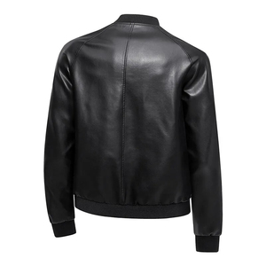 Blouson Moto Vintage en Cuir pour Homme Hiver 2026 – Col Montant Uni, Fermeture Éclair, Coupe-Vent, Écologique et Respirant - Product Image 2