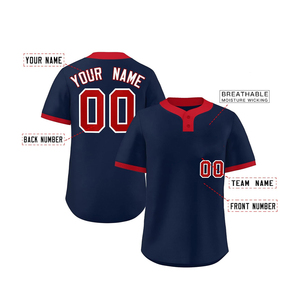 Maillot de baseball imprimé tendance à manches courtes, design personnalisé, col à deux boutons, anti-UV, évacuation de l'humidité, multi-usages - Product Image 6