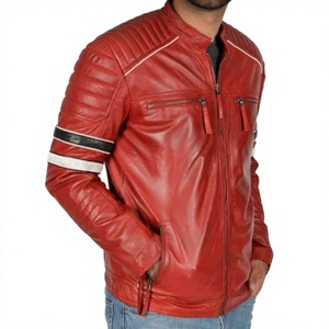 Unisex Racer <b>Jacket</b> Genuine Sheep Calf Leather Canvas Winter Windproof Waterproof Multi-Color Low Price <b>Men's</b> <b>Lightweight</b> <b>Jacket</b> - Product Image 5
