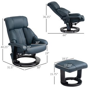 Poltrona Reclinabile Simil-Pelle con Funzione Massaggio, Telecomando, Tasca Laterale per Comfort e Relax, Rivestimento Rimovibile # # # #   Spugna - Product Image 3