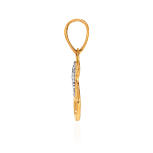 Pendentif éléphant en or jaune pour femme avec diamants de laboratoire taille brillant rond, charmant et idéal pour le quotidien - Product Image 3