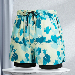 Shorts de bain pour hommes à imprimé floral, séchage rapide, respirants, avec cordon de serrage à la taille, décontractés, taille haute, 100% coton, haute qualité - Product Image 6