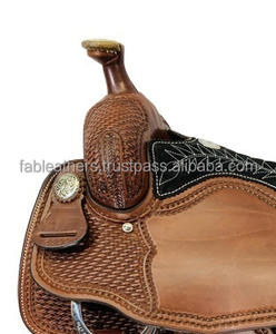 Sports de plein air équestre en cuir véritable cheval Western selle entièrement personnalisé cuir de qualité pour l'équitation et la course avec ensemble de pointes - Product Image 5