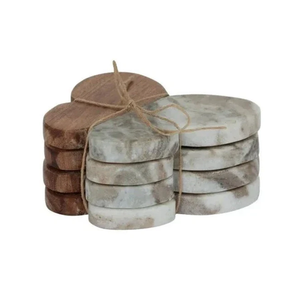 Eco-Friendly Classic Marble Coaster Set Durable Washable Natural Stone <b>Table</b> <b>Protection</b> Cozy Mats & Pads - Product Image 4