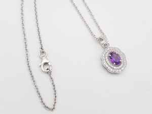 Colgante de amatista con circonita, plata de ley 925, hecho a mano, joyería de piedras preciosas naturales, regalo elegante para mujer - Product Image 3