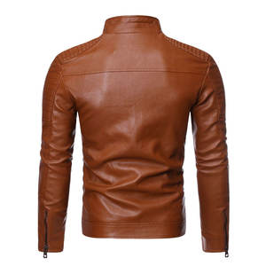 Chaqueta de Cuero para Hombre, Impermeable, de Invierno, Corte Ajustado, Cuello Alto, Logotipo Frontal, Ecológica y Transpirable, en Oferta - Product Image 2