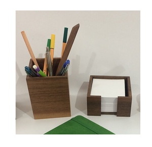 Acacia Wood Sticky Note Pen Holder Organizer Royal <b>Pad</b> Holder Wholesale Supplier Sticky Note Holder - Product Image 3