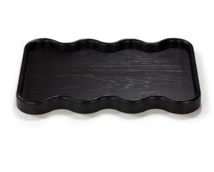 High Quality Eco Friendly Acacia Wood Black Scalloped Serving <b>Tray</b> Decorative Rustic Design for Steak Pasta <b>Snacks</b> Kitchenware - Product Image 4