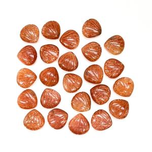 Piedra de Sol Natural en Forma de Concha, Piedra Lunar en Forma de Concha, Cuentas Talladas a Mano, Cuentas de Piedra de Sol Talladas - Product Image 4