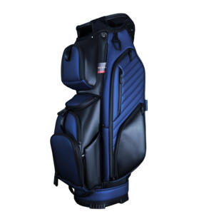 2026 Premium Lightweight PU Leather Unisex Golf <b>Cart</b> Bag Waterproof Black Blue Golf Club Bag 14 Way Divider Custom Embroidery - Product Image 2