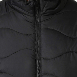 URBANGAZER Men's Black Puffer Jacket Stand Collar <b>Covered</b> <b>Button</b> Closure Windproof Breathable Eco-Friendly High Street Style - Product Image 6