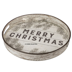 Bandeja Navideña Metálica Ecológica y Duradera al por Mayor, Apta para Lavavajillas, Bandeja Decorativa Navideña Sublimable en Blanco - Product Image 1