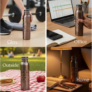 ขวดทองแดงแท้ 1 ลิตร ผลิตจากทองแดงคุณภาพสูง ออกแบบเป็นรูปทรงขวดทองแดงแบบดั้งเดิม ใช้งานได้ยาวนาน - Product Image 2