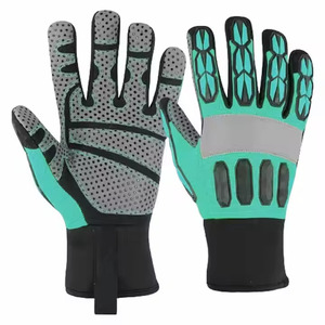 Gants de sécurité industriels renforcés en cuir synthétique Amara, gants mécaniques avec protection antidérapante pour le travail et la construction - Product Image 3