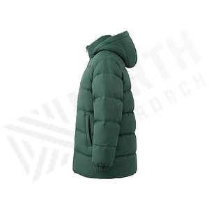 Hooded Quilted Jacket Women Winter Long Sleeve Thick Polyester Filling Windproof Solid Color Full Zipper Closure - Product Image 3